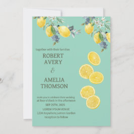 Convite Casamento Rustic Mediterranean Lemon