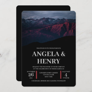 Convite Casamento Rustic Modern Brown Mounains