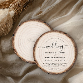 Convite Casamento Rustic Modern Wood Natural Elegant Barn