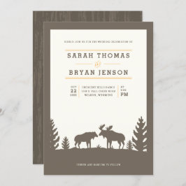 Convite Casamento Rustic Moose no Exterior