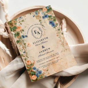 Convite Casamento Rustic Morning Glory Garden