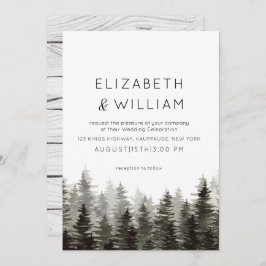 Convite Casamento Rustic Paine Trees