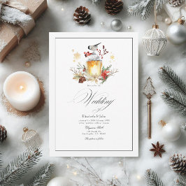 Convite Casamento Rustic Pine and Spruce Winter Wonderland