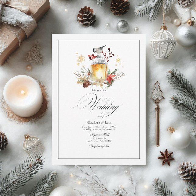 Convite Casamento Rustic Pine and Spruce Winter Wonderland (Rustic Pine and Spruce Winter Wonderland Wedding Invitation)