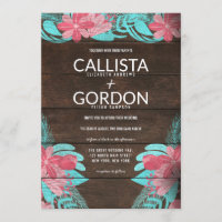 Casamento Rustic Pink Teal Floral Wood Barn