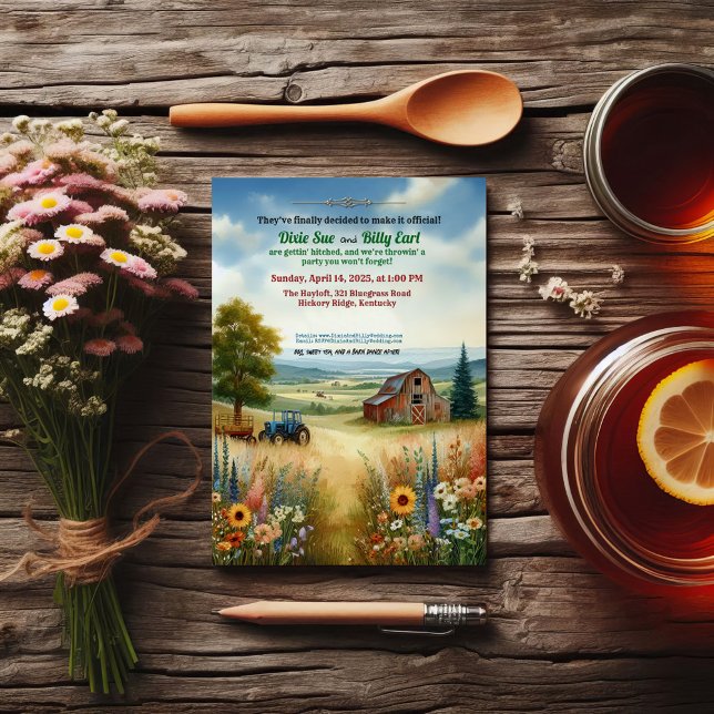 Convite Casamento Rustic Redneck (Criador carregado)