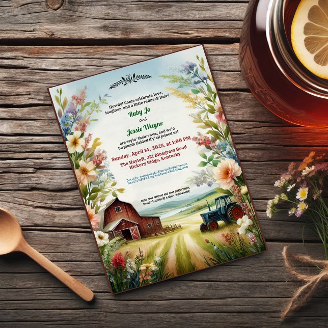 Convite Casamento Rustic Redneck (Criador carregado)