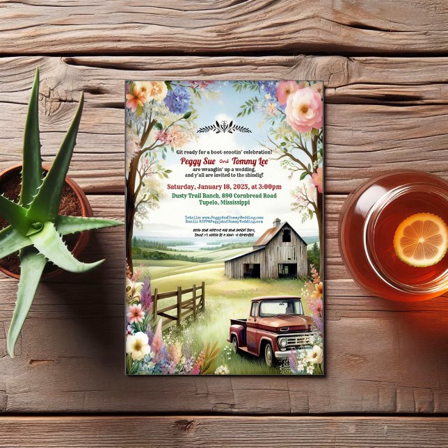 Convite Casamento Rustic Redneck (Criador carregado)