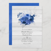 Casamento Rustic Royal Blue & Silver Floral Código