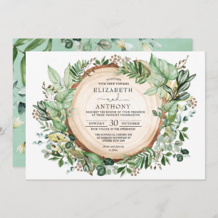 Convite Casamento Rustic Sage Greenery Floresta Botânica