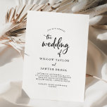 Convite Casamento Rustic Script<br><div class="desc">Este convite de casamento para o guião rústico é perfeito para um casamento no campo. O simples e moderno design preto e branco apresenta uma alusão à caligrafia manuscrita caprichosa única, com um estilo de boho minimalista contemporâneo. Personalizável em qualquer cor. Mantenha o design mínimo e simplista, como está, ou...</div>