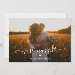 Convite Casamento Rustic Script Photo Elopement