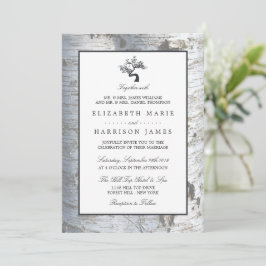 Convite Casamento Rustic Silver Birch Tree