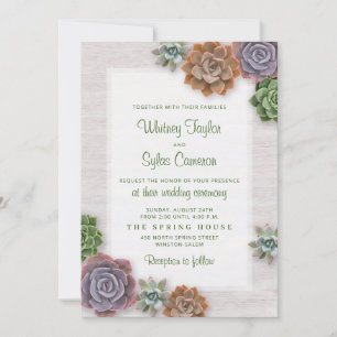 Convite Casamento Rustic Succulents