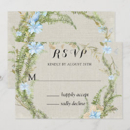 Convite Casamento Rustic Summer Fern Wreath Rsvp
