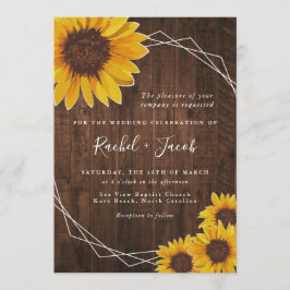 Convite Casamento Rustic Sunflower