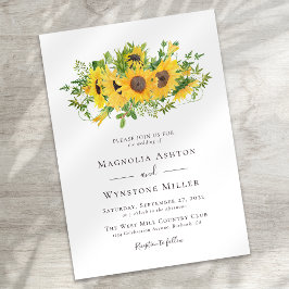 Convite Casamento Rustic Sunflower Modern
