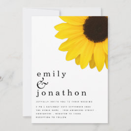 Convite Casamento Rustic Sunflower Modern Typografia