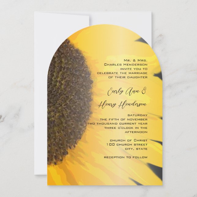 Convite Casamento Rustic Sunflower Photo (Verso)
