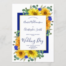 Casamento Rustic Sunflower Royal Blue Country