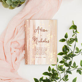 Convite Casamento Rustic Terracotta Dourado Watercolor & S