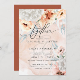 Convite Casamento Rustic Terracotta Floral Watercolor