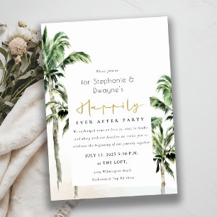 Convite Casamento Rustic Tropical Beach Palm Trees