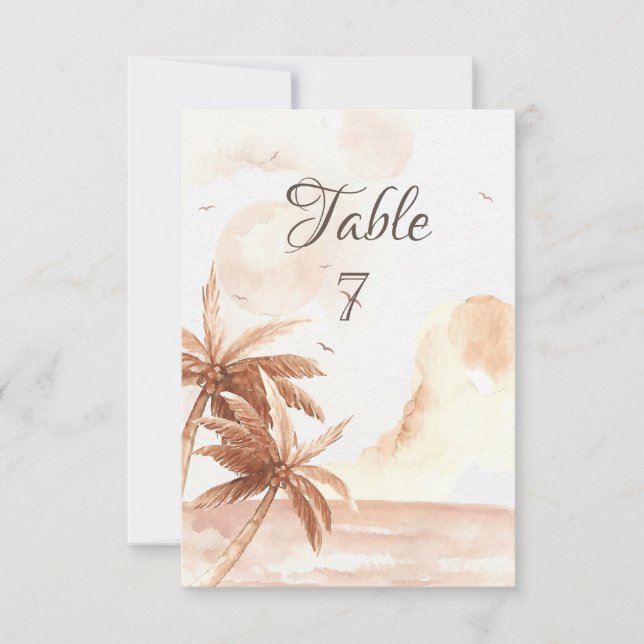 Convite Casamento Rustic Tropical Palms (Frente)