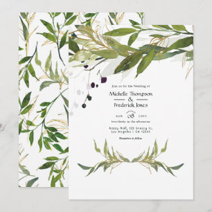 Convite Casamento Rustic Watercolor