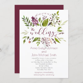 Convite Casamento Rustic Watercolor Berries |
