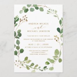 Convite Casamento Rustic Watercolor Eucalyptus Greenery Wo