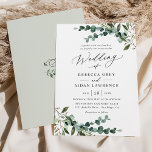 Convite Casamento Rustic Watercolor Greenery<br><div class="desc">Esta elegante coleção do Rustic Greenery apresenta uma mistura de botânica verde-aquática,  um roteiro de caligrafia moderno,  emparelhado com uma letra serif clássica em preto e um monograma personalizado no verso. Itens correspondentes disponíveis.</div>