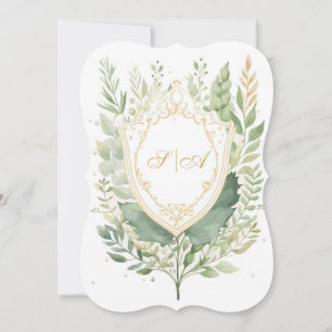 Convite Casamento Rustic Watercolor Greenery