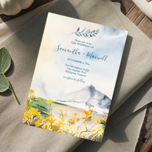 Convite Casamento Rustic Watercolor Primavera Mountain