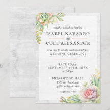 Casamento Rustic Watercolor Succulent Desert Cactu