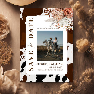 Convite Casamento Rustic Western Photo Cowboy salva a data