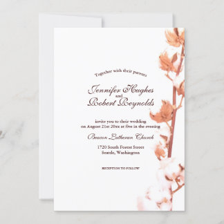 Convite Casamento Rustic White Cotton