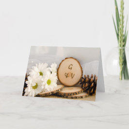 Convite Casamento Rustic White Daisies Woods