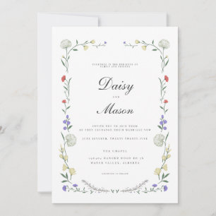 Convite Casamento Rustic Wildflower Meadow Inspirado