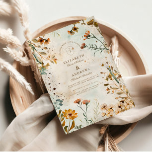 Convite Casamento Rustic Wildflower Watercolor