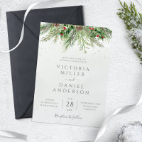 Casamento Rustic Winter Berries Pine Cone Greenery