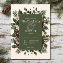 Casamento Rustic Winter Berries & Pine Cream