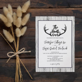 Convite Casamento Rustic Wood Antler