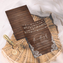 Casamento Rustic Wood String Lights & Lace Script