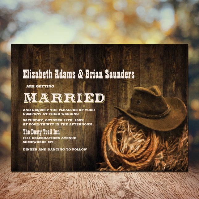 Convite Casamento Rustic Wood Western (Criador carregado)