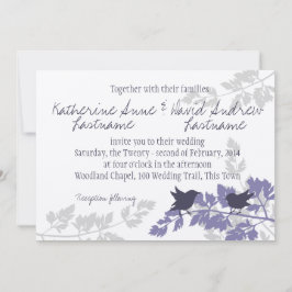Convite Casamento Rustic Woodland Birds