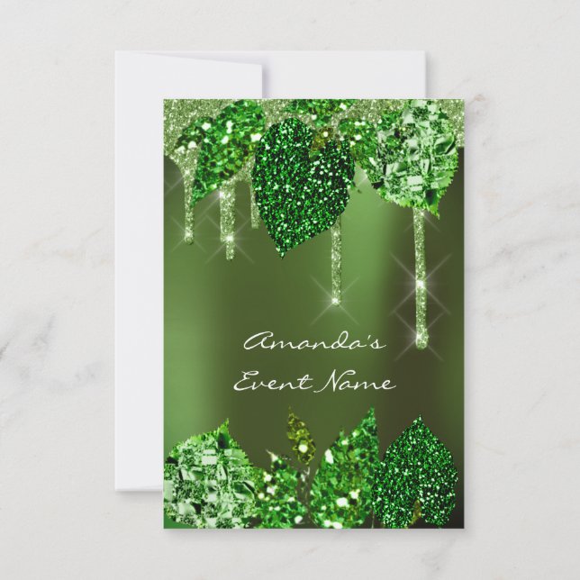 Convite Casamento Rustic Woodland Cali Green Drives Leafs (Verso)