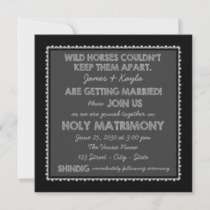 Convite Casamento Rústico Antigo em Quadro Negro