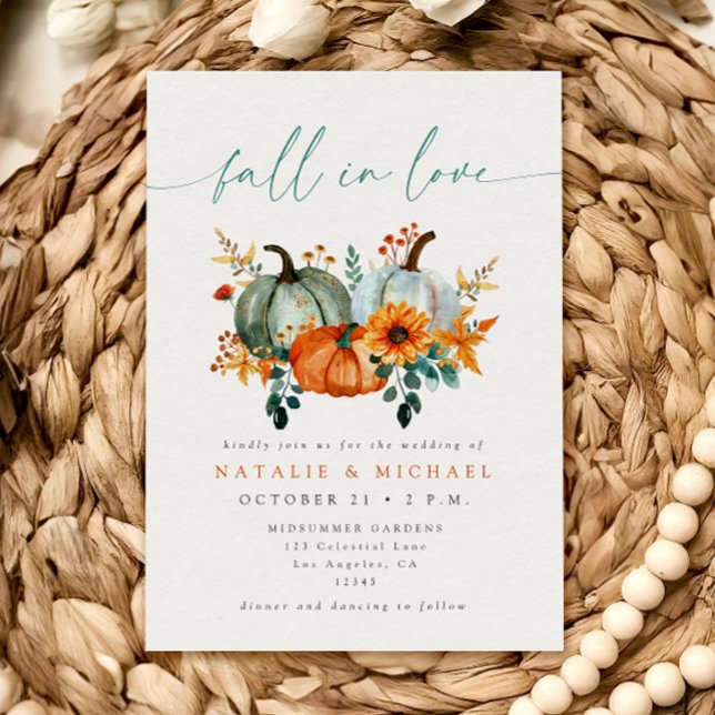 Convite Casamento Rústico Boho Chic de Abóbora de Outono (Criador carregado)