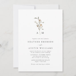 Convite Casamento Rústico Boho com Monograma